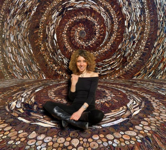 NAUTILUS table in natural elements mosaic